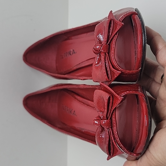 Paprika Red Faux Patent Leather Open Toe High Heels Shoes (Read Flaws) 6 - Picture 4 of 12